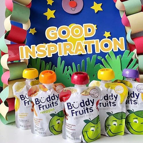 Miniatura 84 de Buddy Fruits Snacks To Go Puré de manzana sin azúcar de mango sin azúcar, bolsa de 3.2 onzas (18 unidades) sin gluten, frutos secos, conservantes