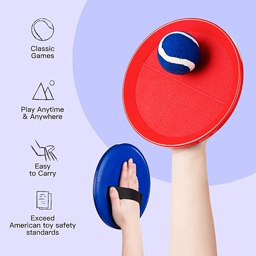 Miniatura 32 de EVERICH - Juego de pelota de lanzamiento y captura mejorado, juegos para interiores y exteriores para niños de 3 a 12 años, juguete de agua