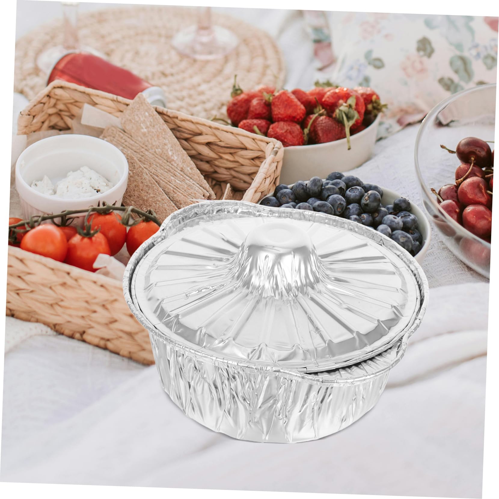 Hemobllo Lot De 6 Barquettes En Aluminium Avec Couvercles Marmite à Soupe Chaude Réutilisable, Ustensiles La Cuisine Camping, Pour Pique-niques, Randonnée Et Réunions En Plein Air