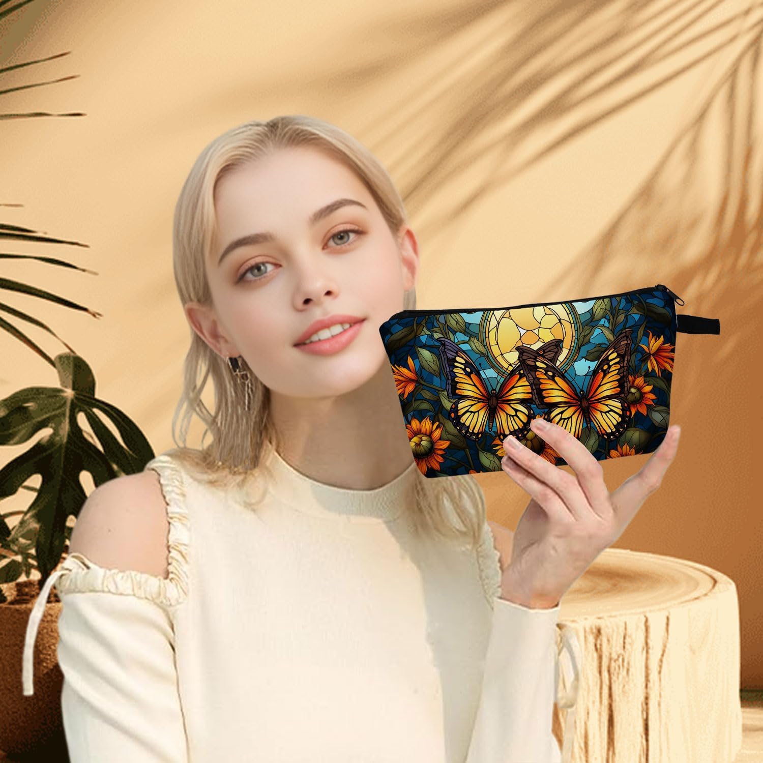 Butterfly Makeup Bag Elegant 3D Flutter Design Cosmetic Pouch for Women Travel Toiletry Organizer Cute Butterfly Makeup Bag for Teens image 4
