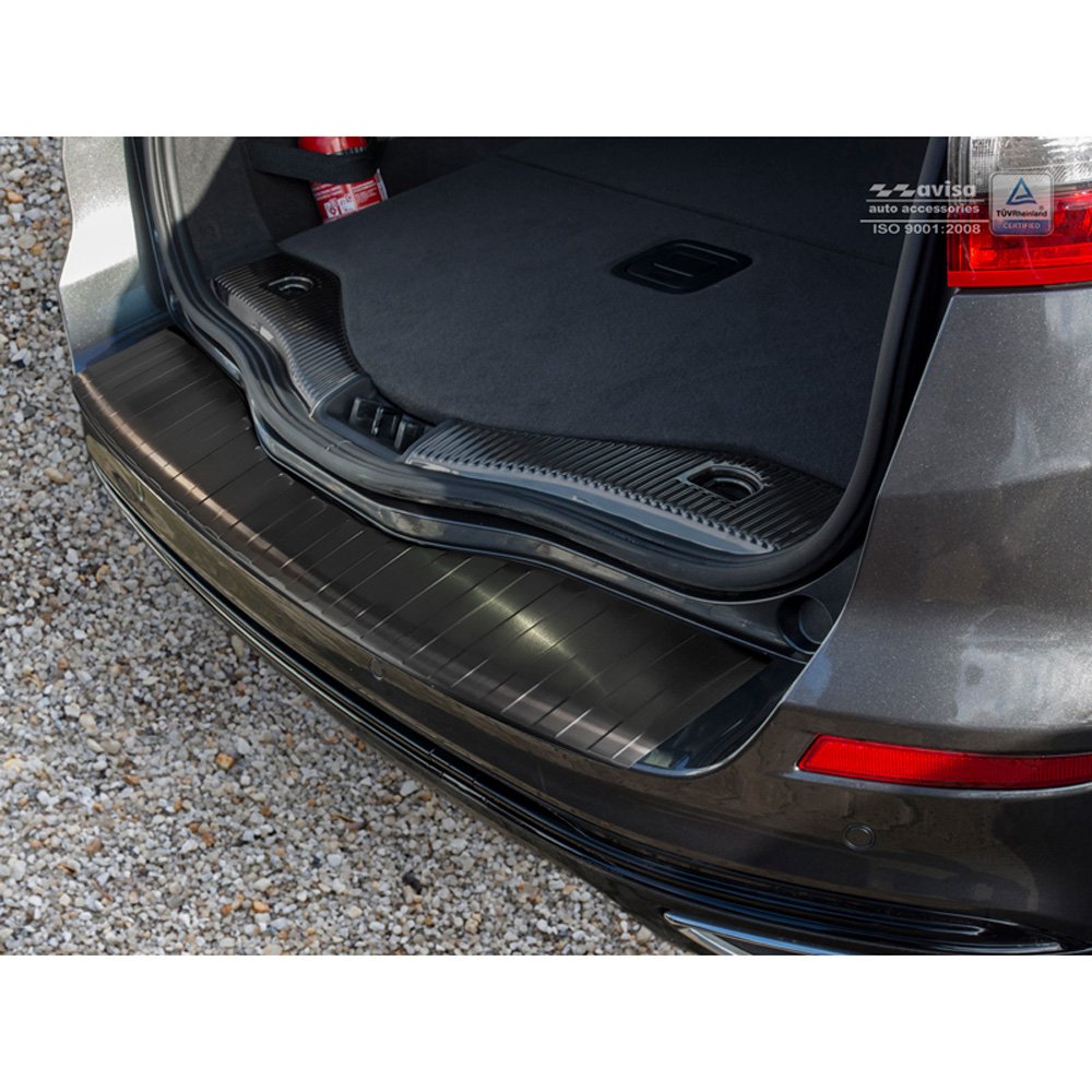 Avisa Schwarz Edelstahl Heckstoßstangenschutz kompatibel mit Ford Mondeo V Wagon 2014- 'Ribs'