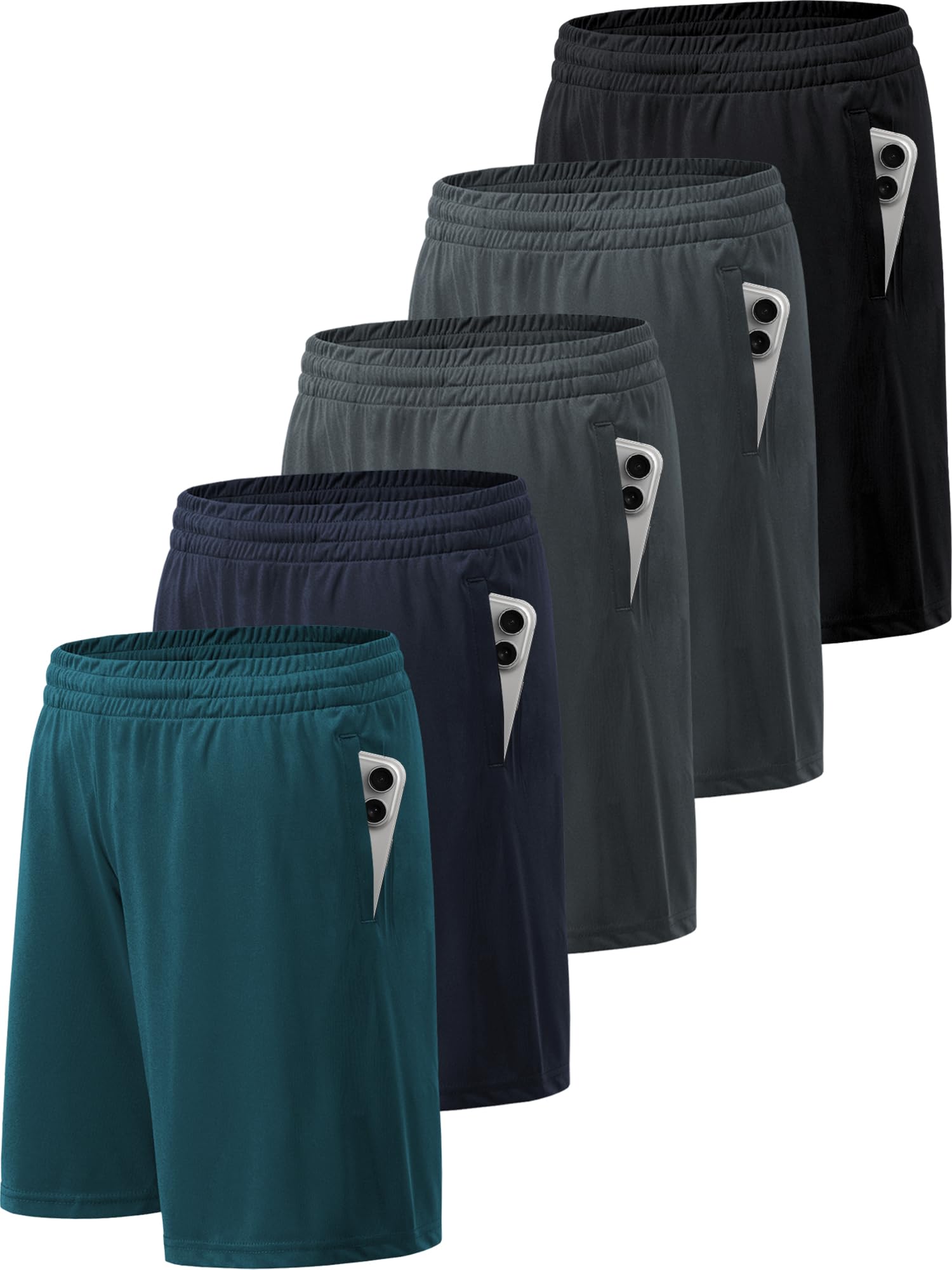 BVNSOZ Men's Athletic Shorts with Pockets and Elastic Waistband Quick Dry Workout Shorts for Men