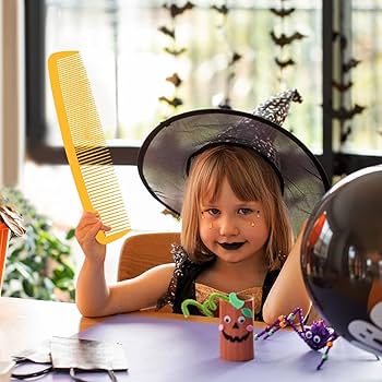 Giant Comb, Giant Comb Prank, Carnival Giant Wide Comb Hair Brush Halloween Party Big Comb Costume Supplies (Red + Yellow