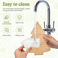 Vista 4 de Angoily Bandeja con Forma de Árbol de Navidad de Cerámica Bandeja de Servir de Navidad Platos para Entretenimiento, Bandeja de Servir Alimentos