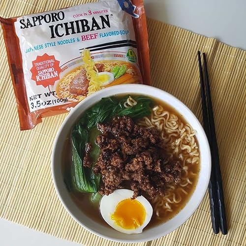 Miniatura 5 de [SAPPORO ICHIBAN] Fideos Ramen, sabor a carne, fideos instantáneos japoneses de sabor nº 1 (3.5 onzas x 24 paquetes) | Paquete de 24 unidades