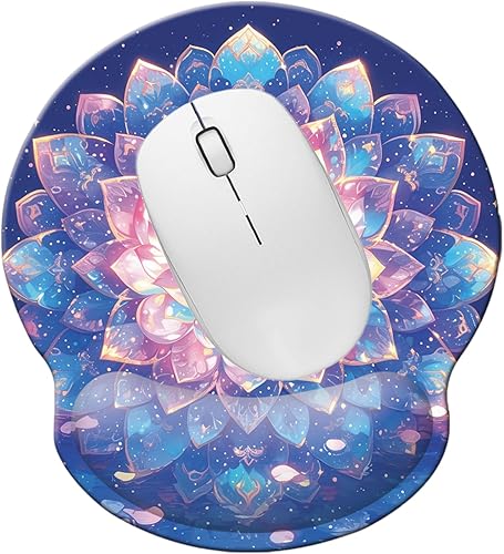 Miniatura 2 de Alfombrilla de espuma viscoelástica para mouse con soporte de muñeca, cómoda alfombrilla acolchada de 9 x 10 pulgadas para mouse de escritorio