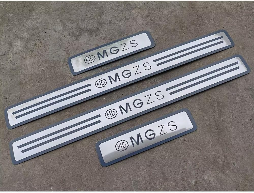 ZCXUIE 4 Pezzi Acciaio Inossidabile Battitacco Per Auto Sticker Per MG ZS 2017-2022,Acciaio Inox Protezionedello Scuff - 6