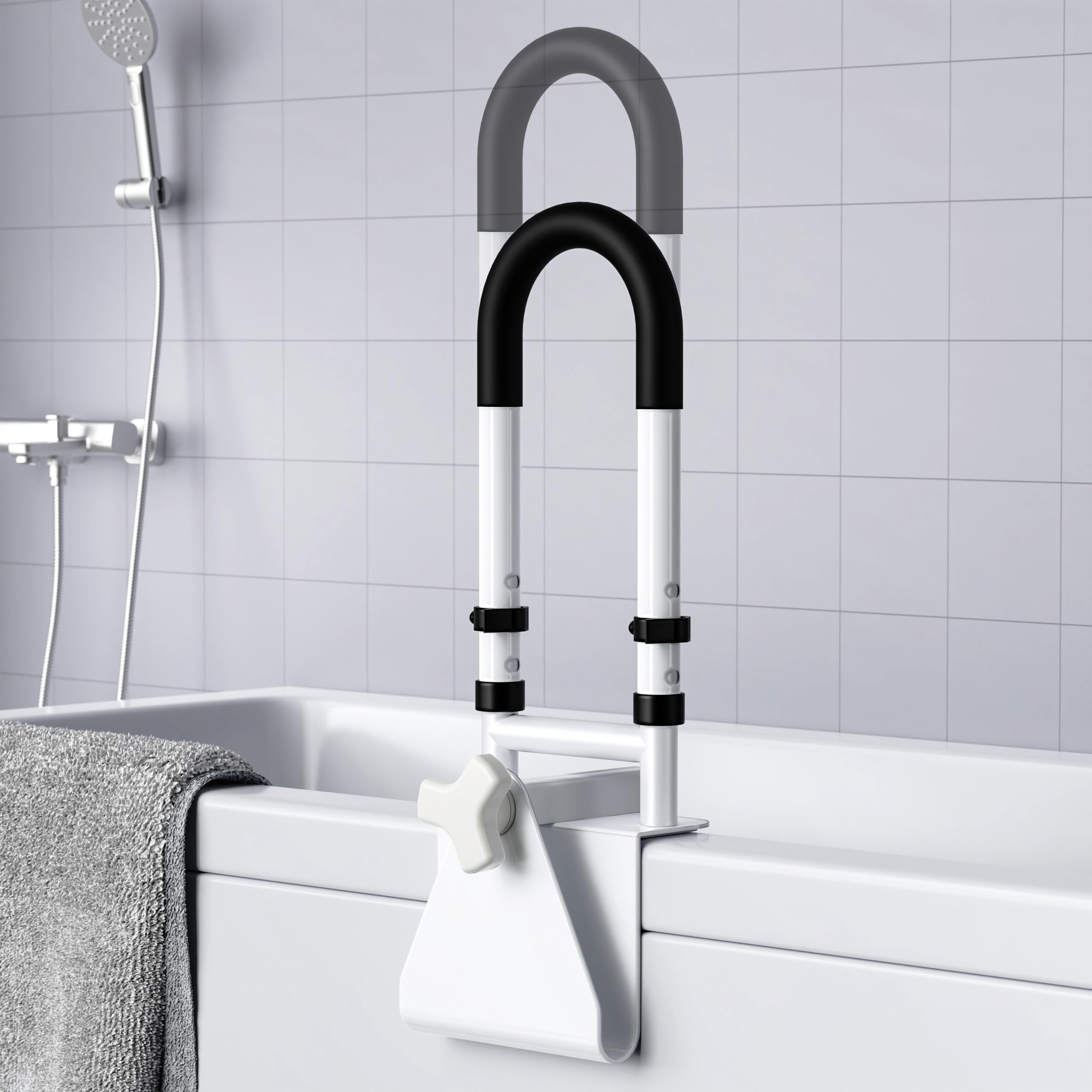 songsoso Adjustable Height Bathtub Safety Rail in White