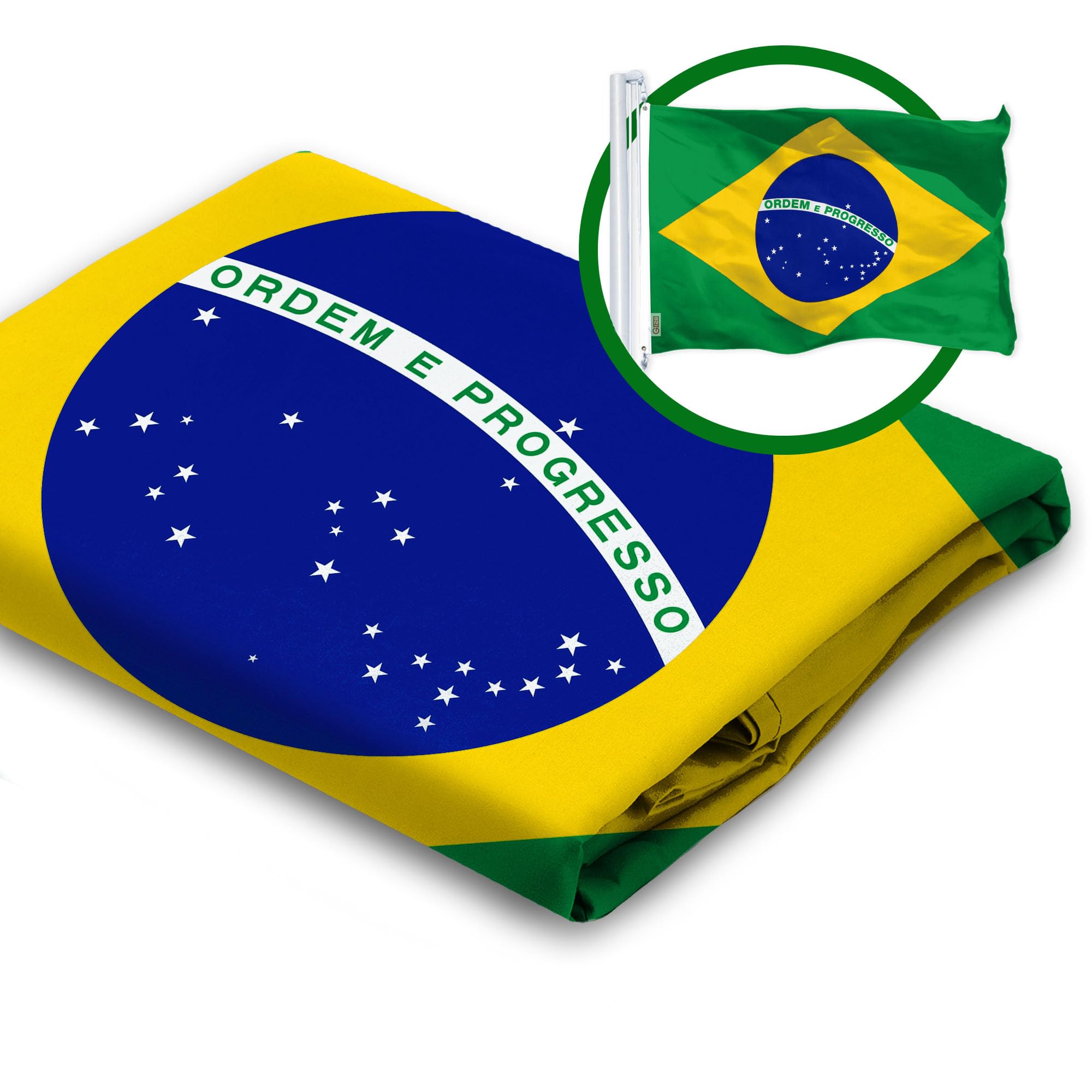 G128 Brazil Flag 3x5 Ft – LiteWeave Pro Series 150D Polyester
