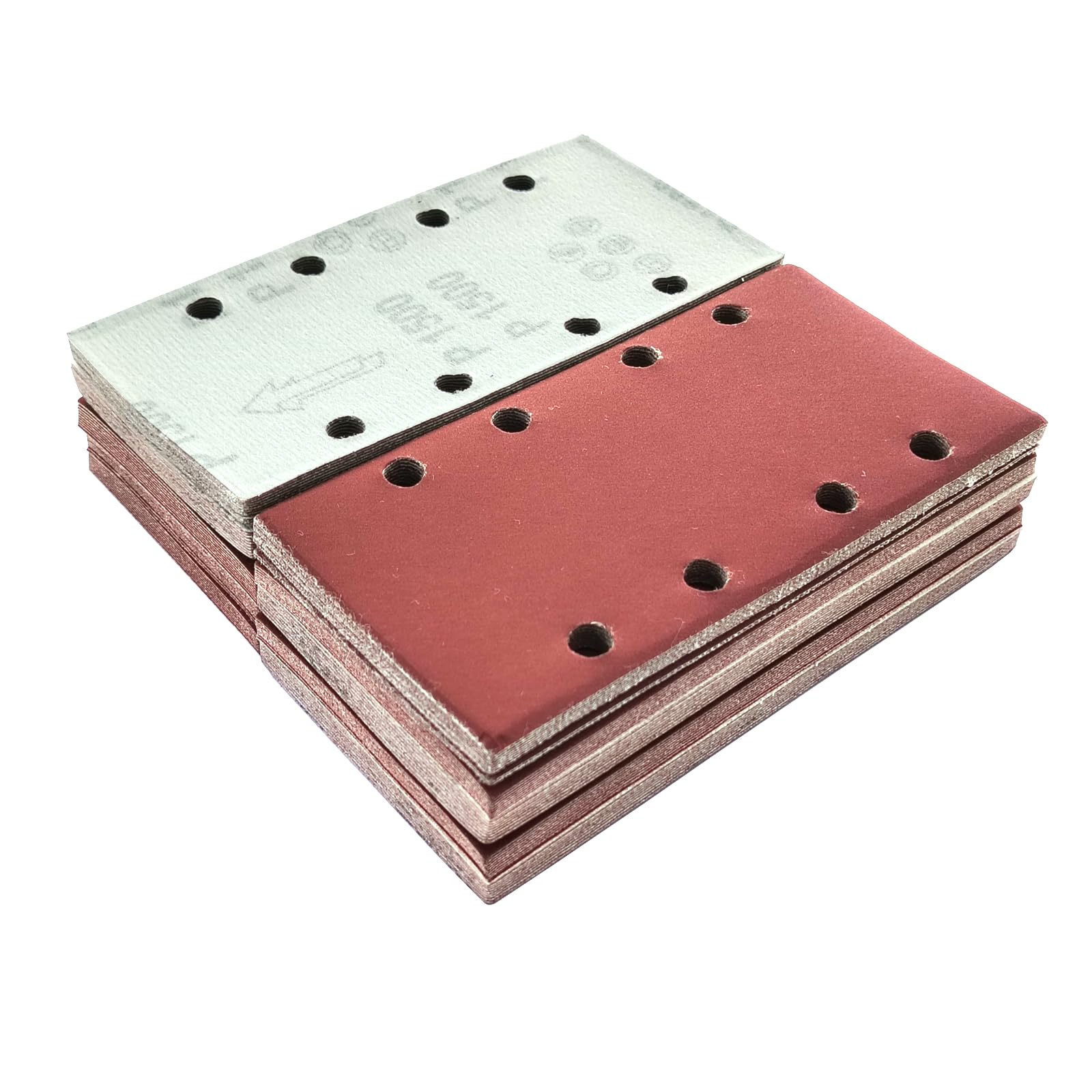 Wanmutrun Rectangular Detail Sandpaper 100Pcs Sander Pads 93x185MM Grit 1500 8Hole Sanding Sheets for Electric Sander Hook and Loop Sanding Pads