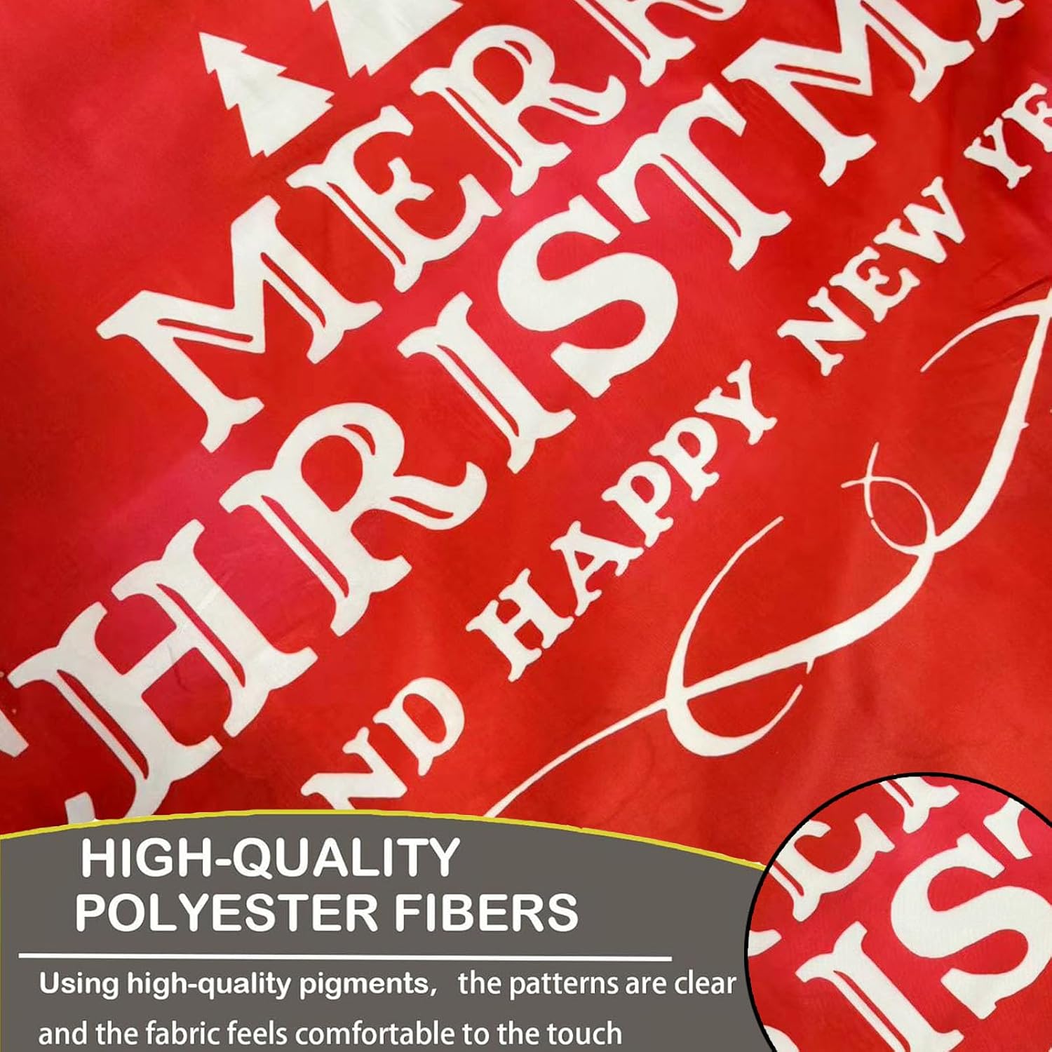 Merry Christmas New Year Flags 3x5 Outdoor Double Sided-Xmas Flag Red 3 Ply with 2 Brass Grommets For Holidays Party Outdoor Outside - Image 5