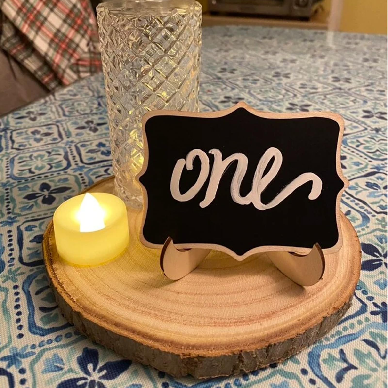 Natürliche Holzscheiben für Tafelaufsätze, 10 Stück, 20,3 - 22,9 cm, große Holzkreise, runde Holzstücke und Holzstücke für Hochzeitsdekoration, Holzaufsätze für Tische und rustikale