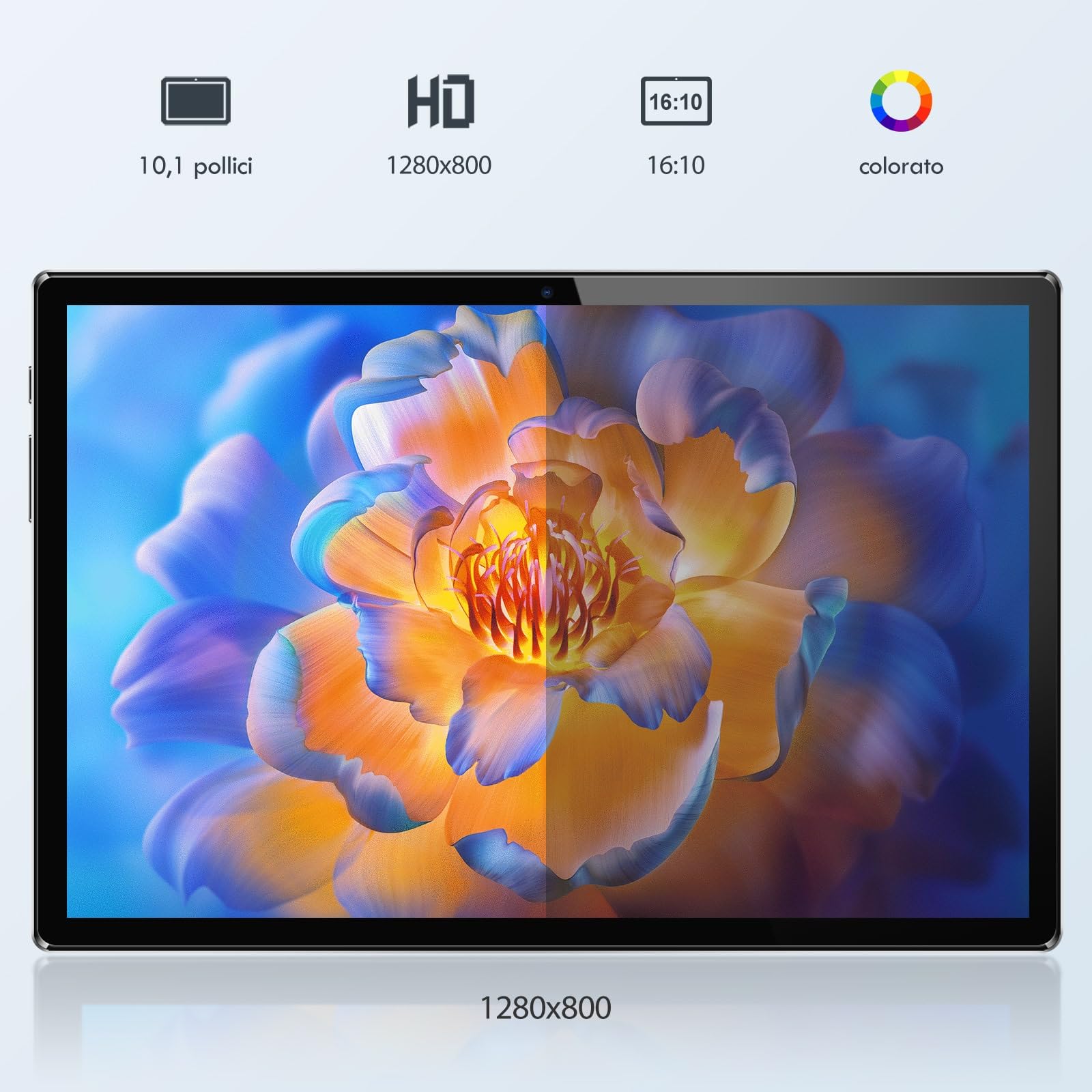 BRILLAR Tablet 10 Pollici Android 12 Tablet, 6GB RAM + 128GB ROM(1TB TF), Octa-Core 2.0 GHz, 5G WiFi, 8000 mAh, 13+8MP, Bluetooth 5.0, GPS, Copertura in Metallo, Grigio