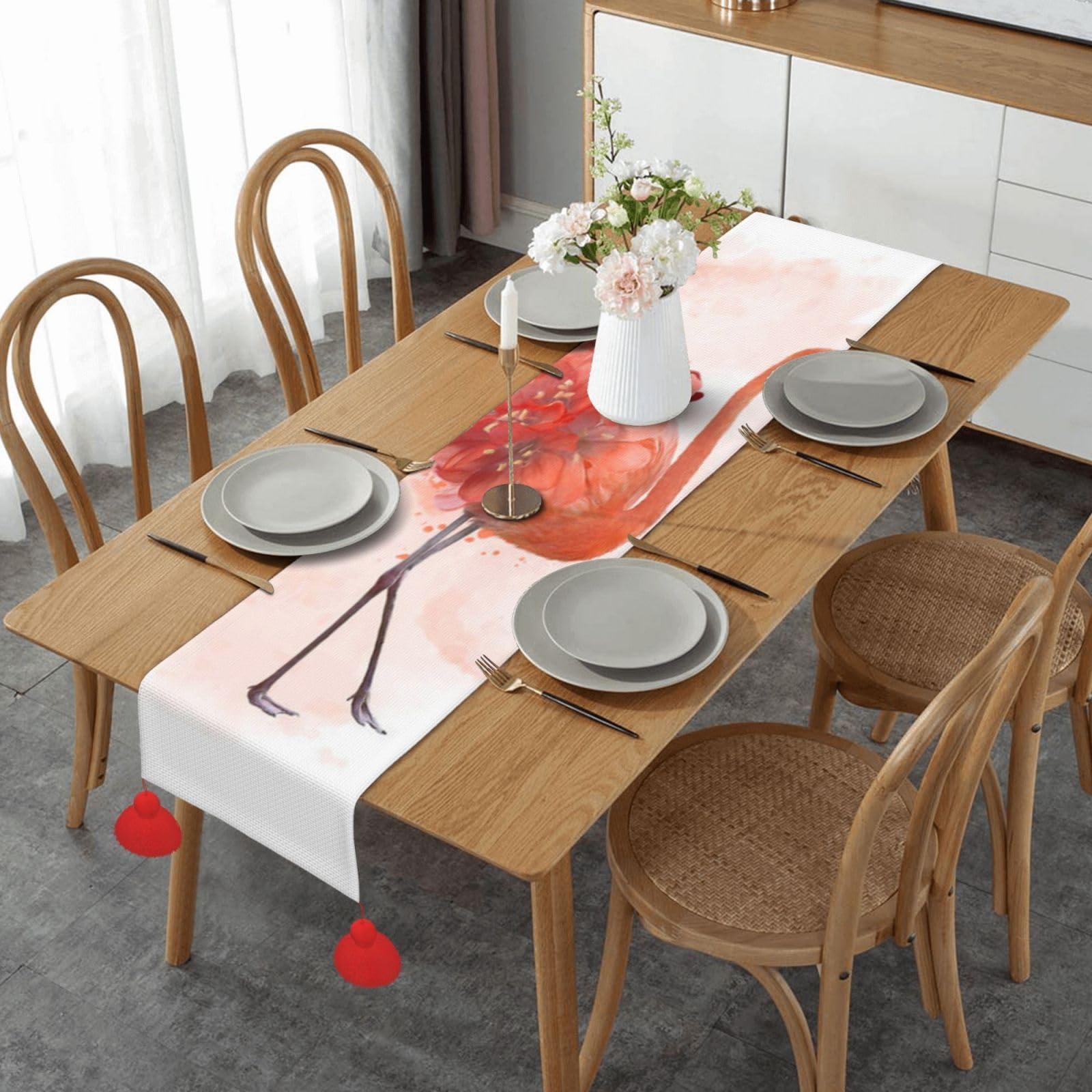Chemin de table en lin déco automne mariage nappe 35,6 x 152,4 cm