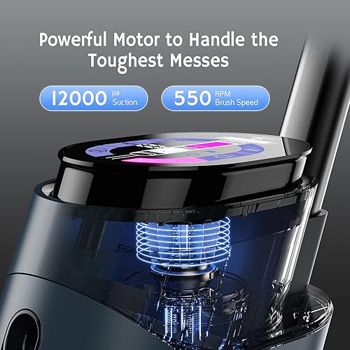 Miniatura 2 de AIRTHEREAL VacTide V2 - Aspiradora inalámbrica en seco y húmedo, cepillo cerca del suelo, autolimpiante, pantalla digital inteligente y asistente de