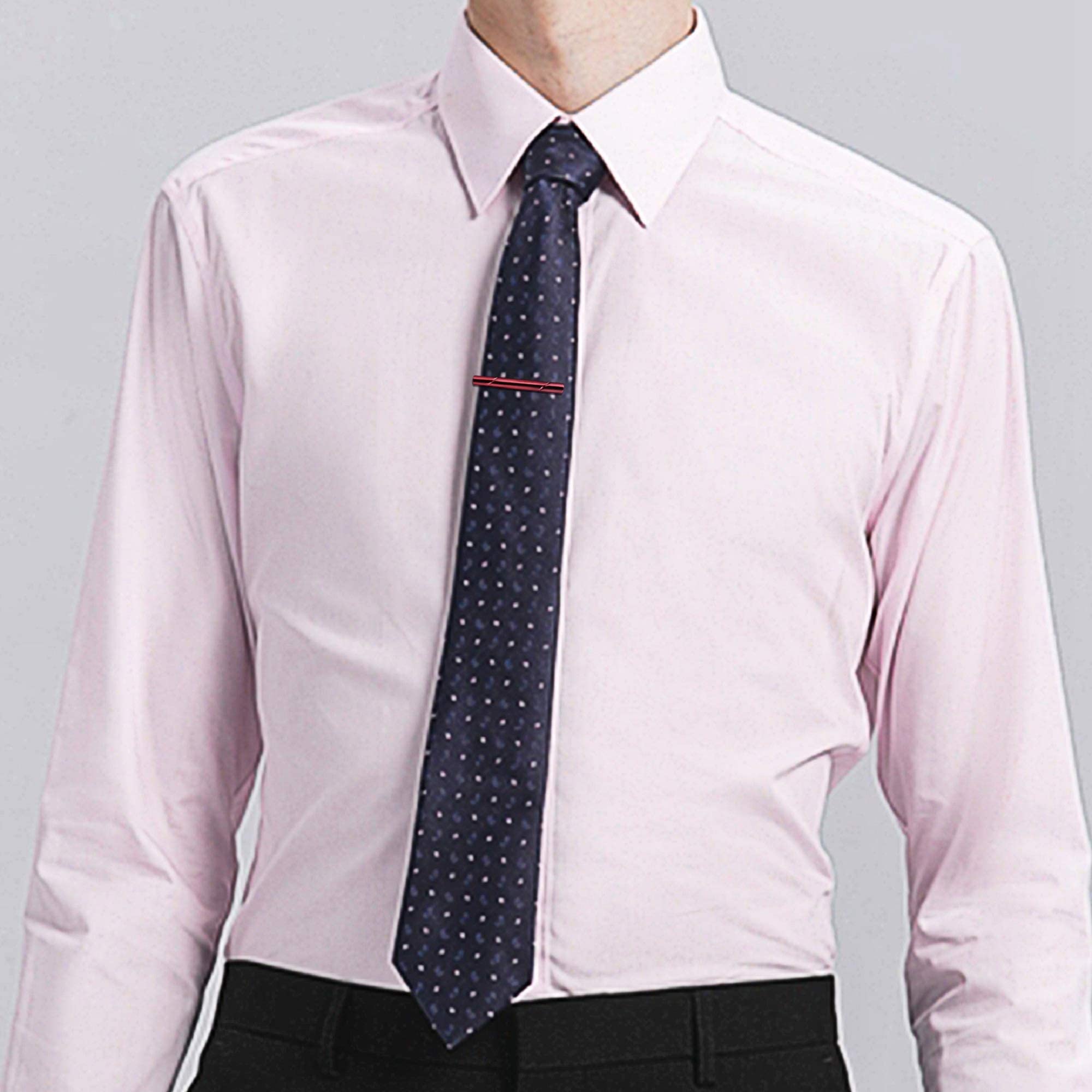 Finrezio 12 pièces Pinces à Cravate pour Hommes Ensemble Pince à Cravate Noire pour Cravates régulières Cravate Mariage Pinces d'affaires avec boîte-Cadeau