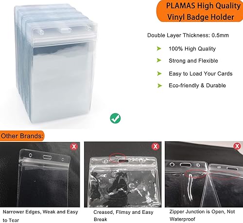Miniatura 6 de PLAMAS 50 soportes de vinilo para identificación con nombre, soporte vertical grande para tarjetas VIP, se adapta a insertos de 3.5 x 5 pulgadas,
