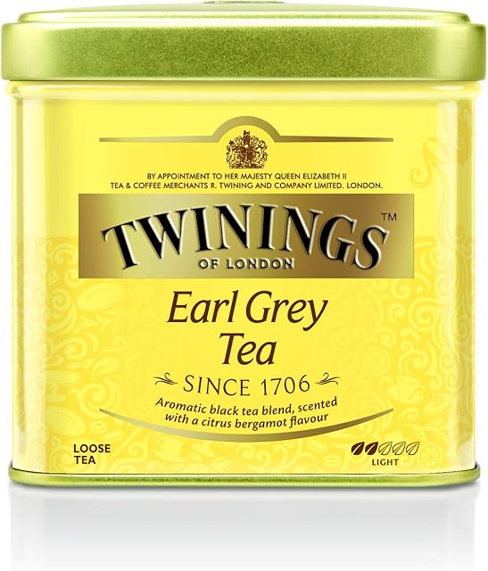 Twinings Earl Grey czarna herbata w puszce, 100 g, czarna herbata z Chin, z najdelikatniejszym aromatem bergamotki  Tea zestaw 6 sztuk (6 x 100 g)