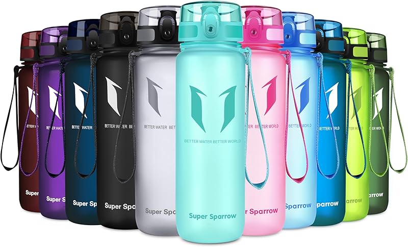 Super Sparrow Bouteille d'eau - Gourde - 350ml/500ml/750ml/1000ml - sans BPA - Convient pour Le Sport, la randonnée, l'école, Le Bureau, en Plein air