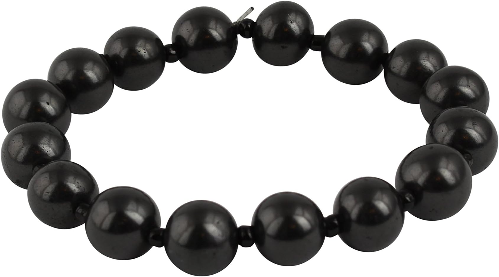 Heka Naturals Shungite Stones Bead Bracelet | Handmade Natural Black Crystal Jewellery, Chakra Bracelets, Crystal Spiritual Jewellery - Healing Stone, Energy Protection Beaded Bracelet