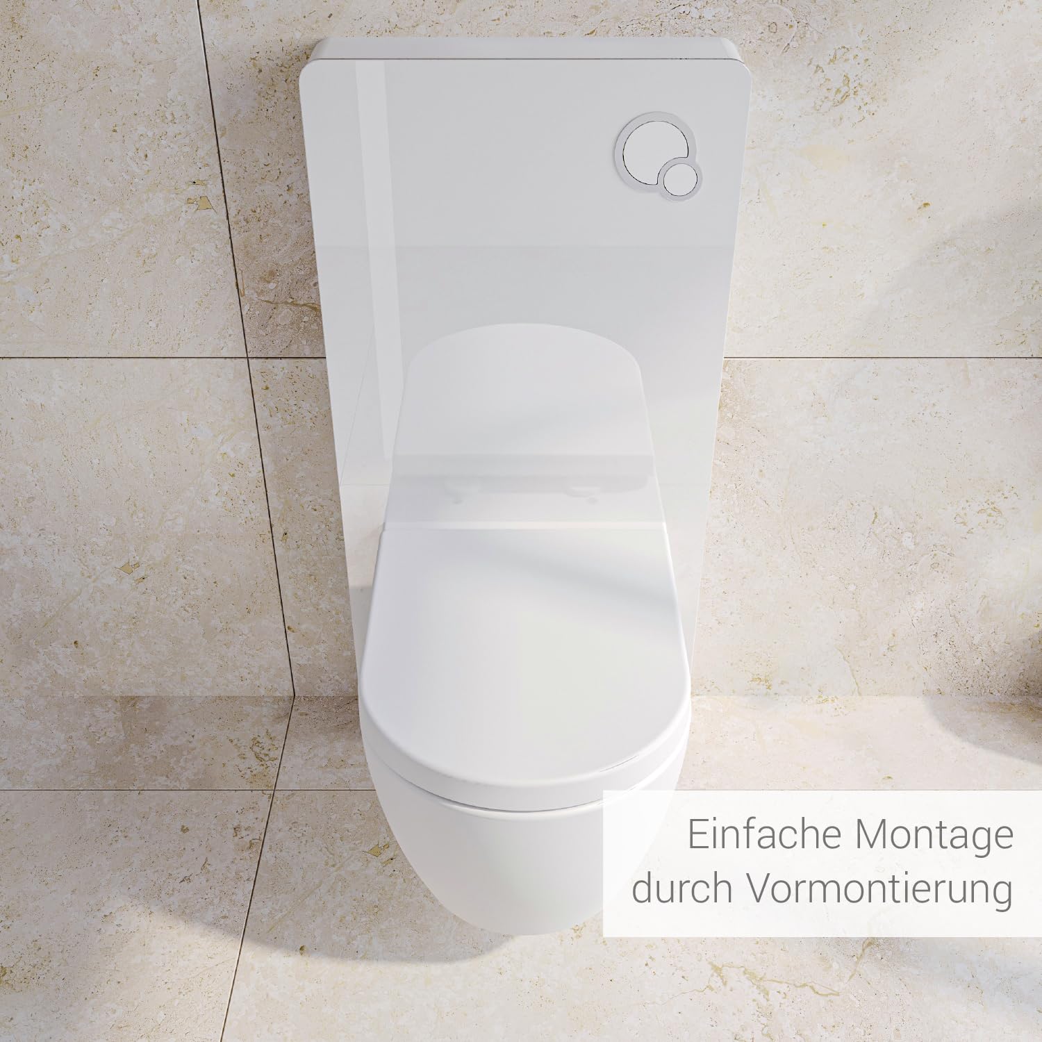 Bernstein Sanitärmodul 805 Aufsatz-Spülkasten, Vorwandelement aus ESG-Sicherheitsglas, Aufputz-Vorwandelement mit 2-Mengen Spülung, Schwitzwasserisolierter Spülkasten (Weiß)