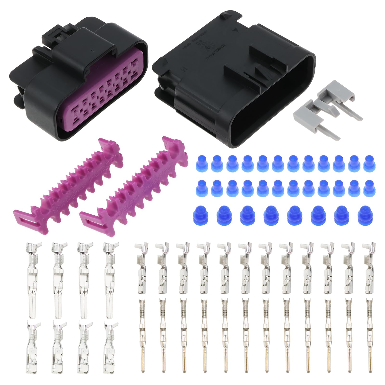 ECSiNG 1Set 16 Pin Male Female Connector Kit GT150 GT280 15326269 12191819 15366060 16 Way Waterproof Electrical Plug With Terminals Seal