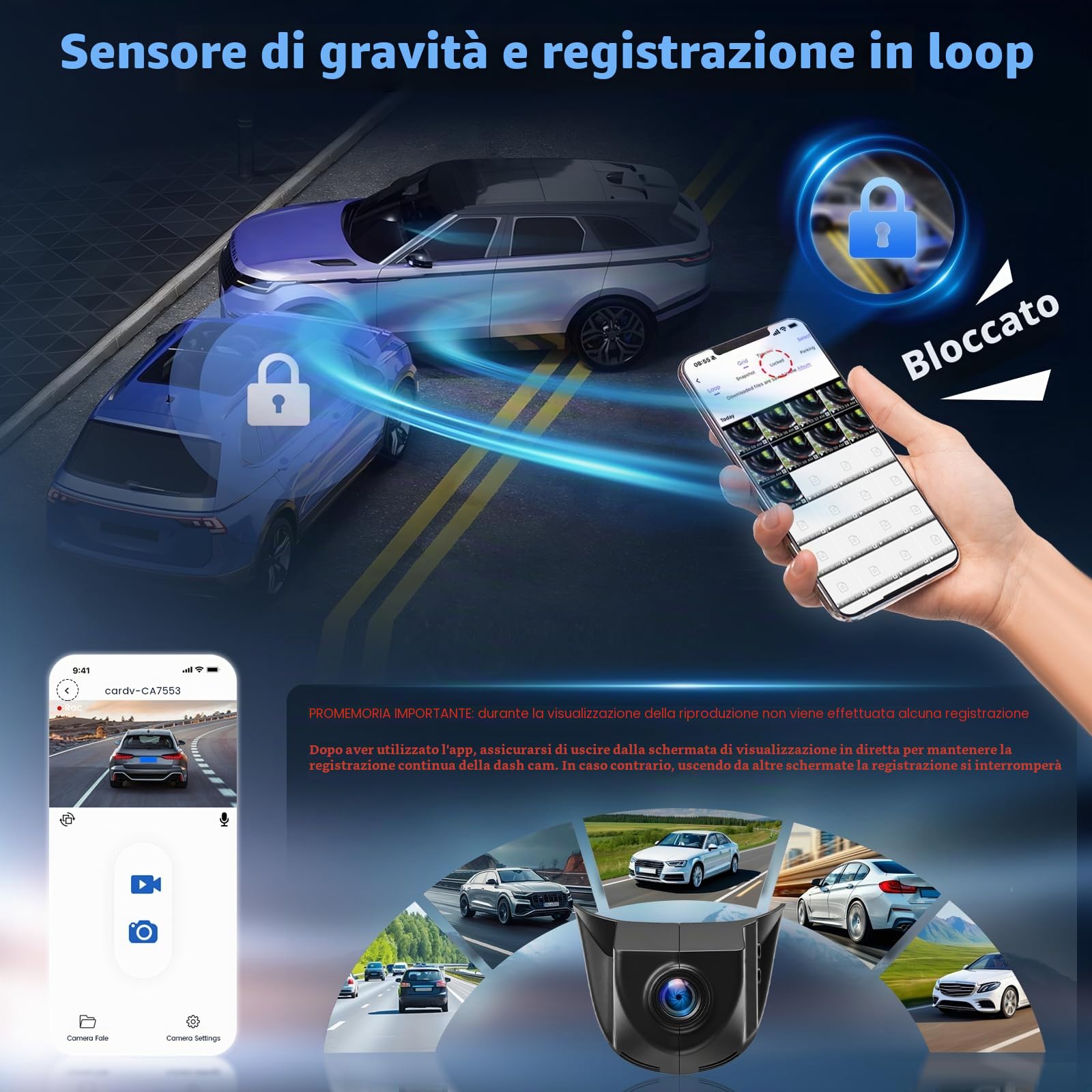 Dashcam 4K Compatibile con VW Tiguan 2018-2024, Videocamera per Auto 2160P con WiFi, Sensore G, Registrazione in Loop, Dash Cam per Auto con Grandangolo da 150°, Plug&Play, Scheda da 64 GB