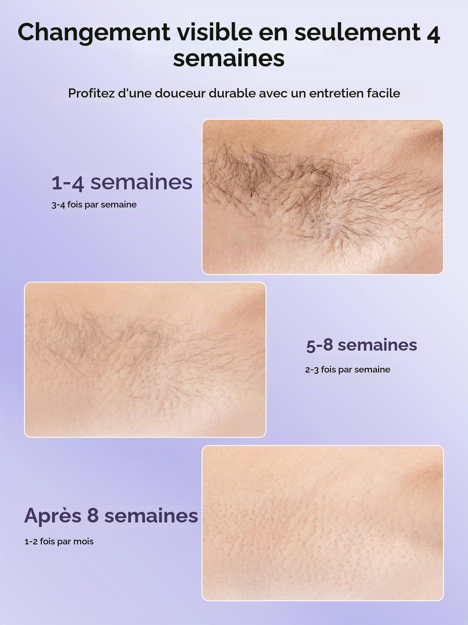 Épilateur à lumière pulsée avec 999 900 impulsions lumineuses, Épilateur Lasrr pour l'épilation avec 9 niveaux d'énergie, Violet‌