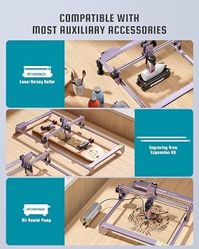 ATOMSTACK A5 Pro Desktop Laser Engraver, 5W Ultra-Fine Compressed Spot Laser Engraving & Cutting Machine with All-Metal Frame, Fixed Focus, for Wood, Metal, Acrylic, Leather & DIY Craft Projects