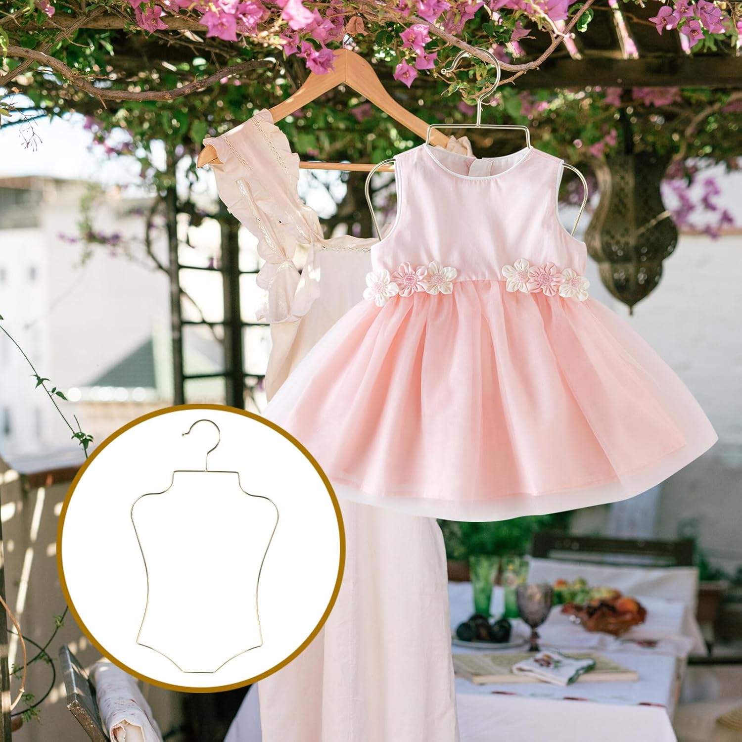 Housoutil Metal Clothes Hanger and Newborn, Gold Metal Hanger with Sturdy Design, Clothes Storage for Nursery and Closet Organization