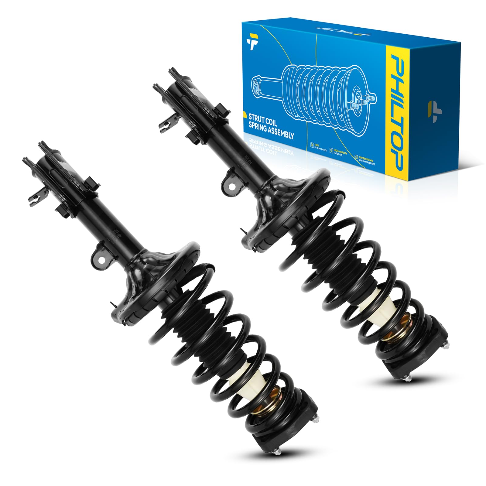 PHILTOP Rear Struts for Hyundai Tucson 2005-2009,for Kia Sportage 2005-2010, Shock Absorber Complete Suspension 172221+172222, Struts with Coil Spring Assemblies SAA00F 2 Pcs