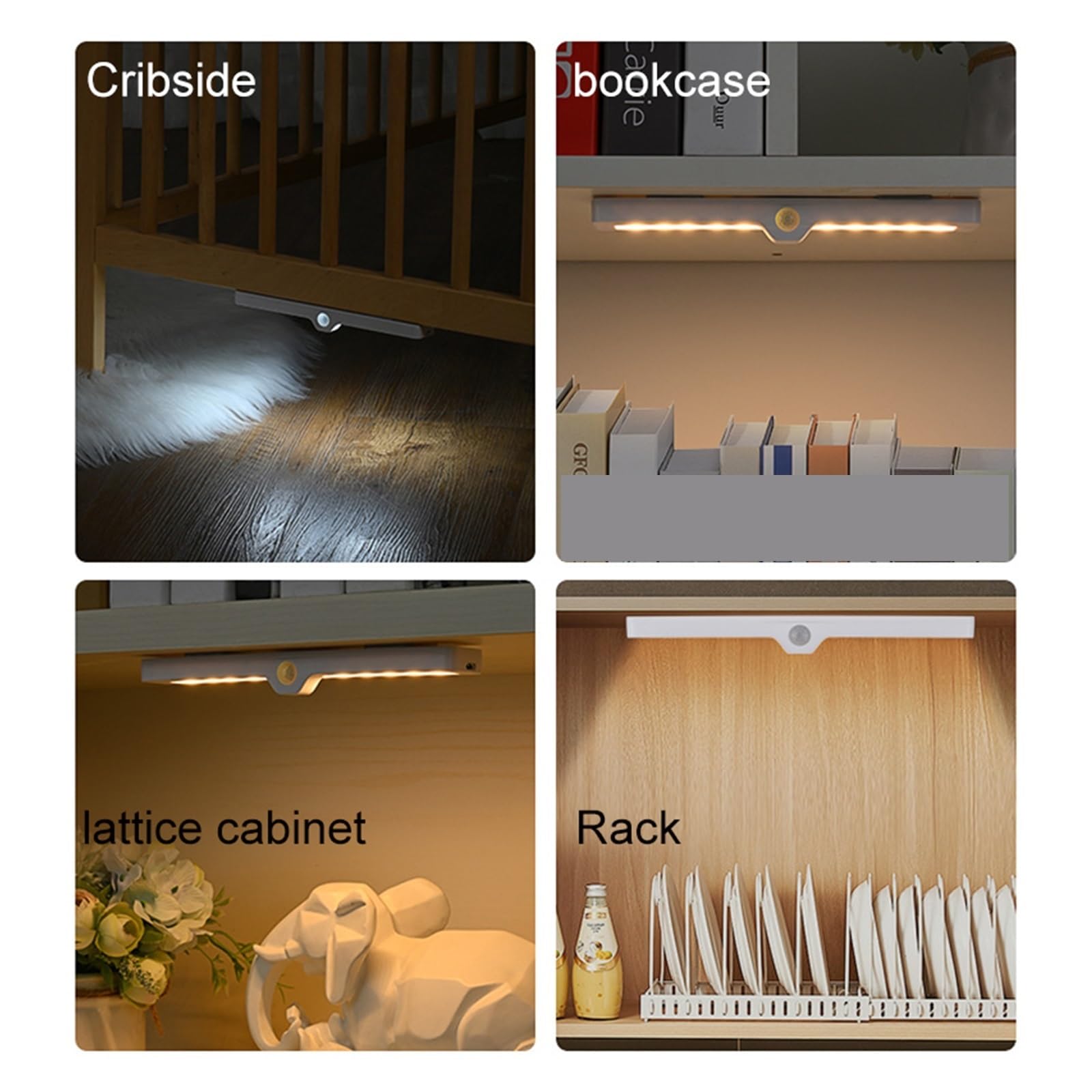 Luci Sotto Mobile Luce Notturna A LED Smart Motion Senso Lampada Da Comodino Notte Con Attenuazione Wireless Ricarica USB Camera Letto Armadietto Cucina Lampade Notturne(Warm Light)