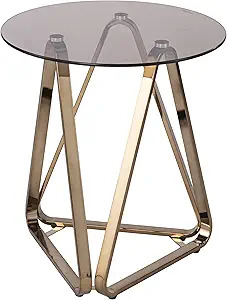 SEI Furniture Stondon End Table, Standard, Champagne