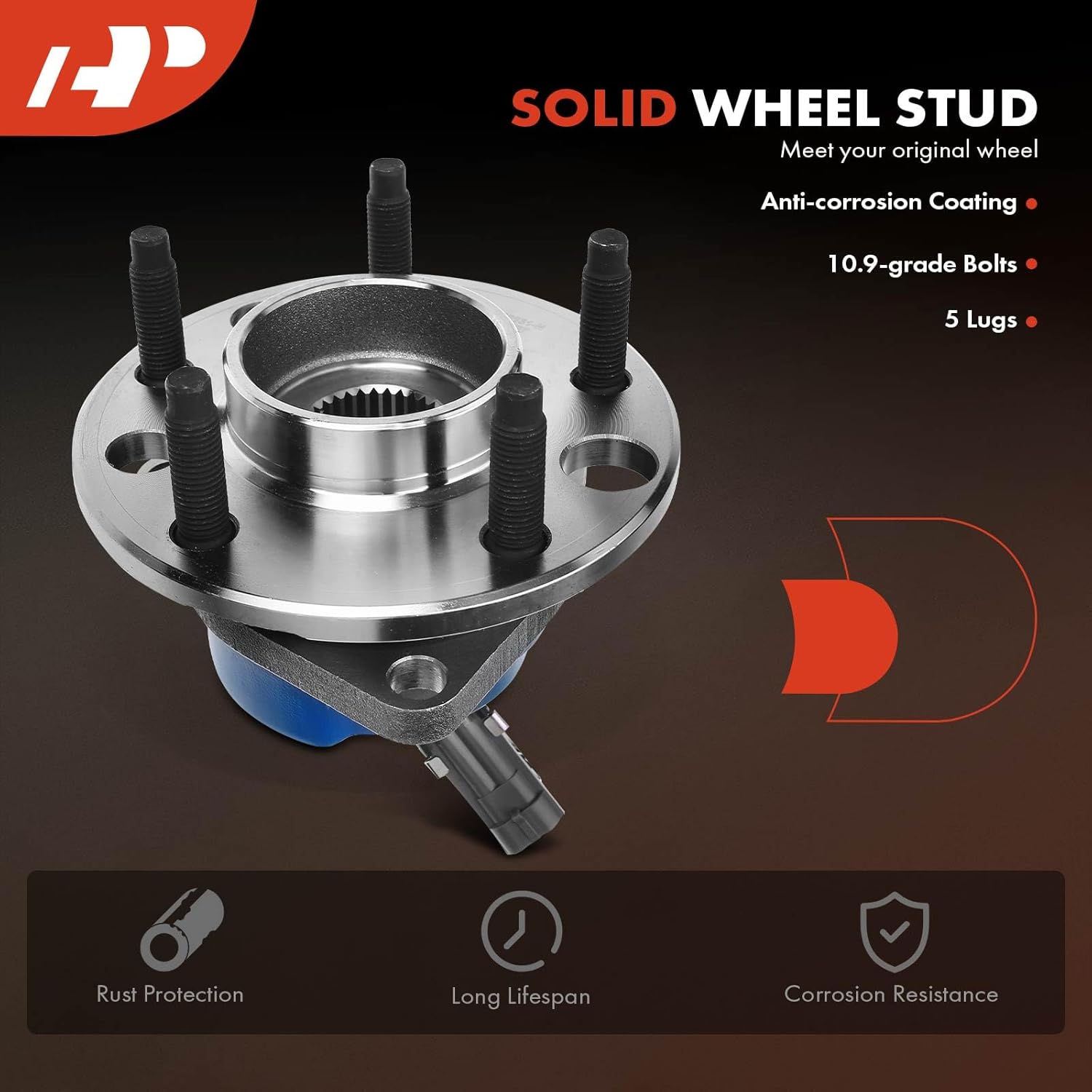 A-Premium 2 x Front Wheel Bearing and Hub Assembly with ABS & 5-Lug Compatible with Buick Century Lesabre Riviera & Cadillac Allante DeVille Eldorado Seville & Chevrolet Lumina APV