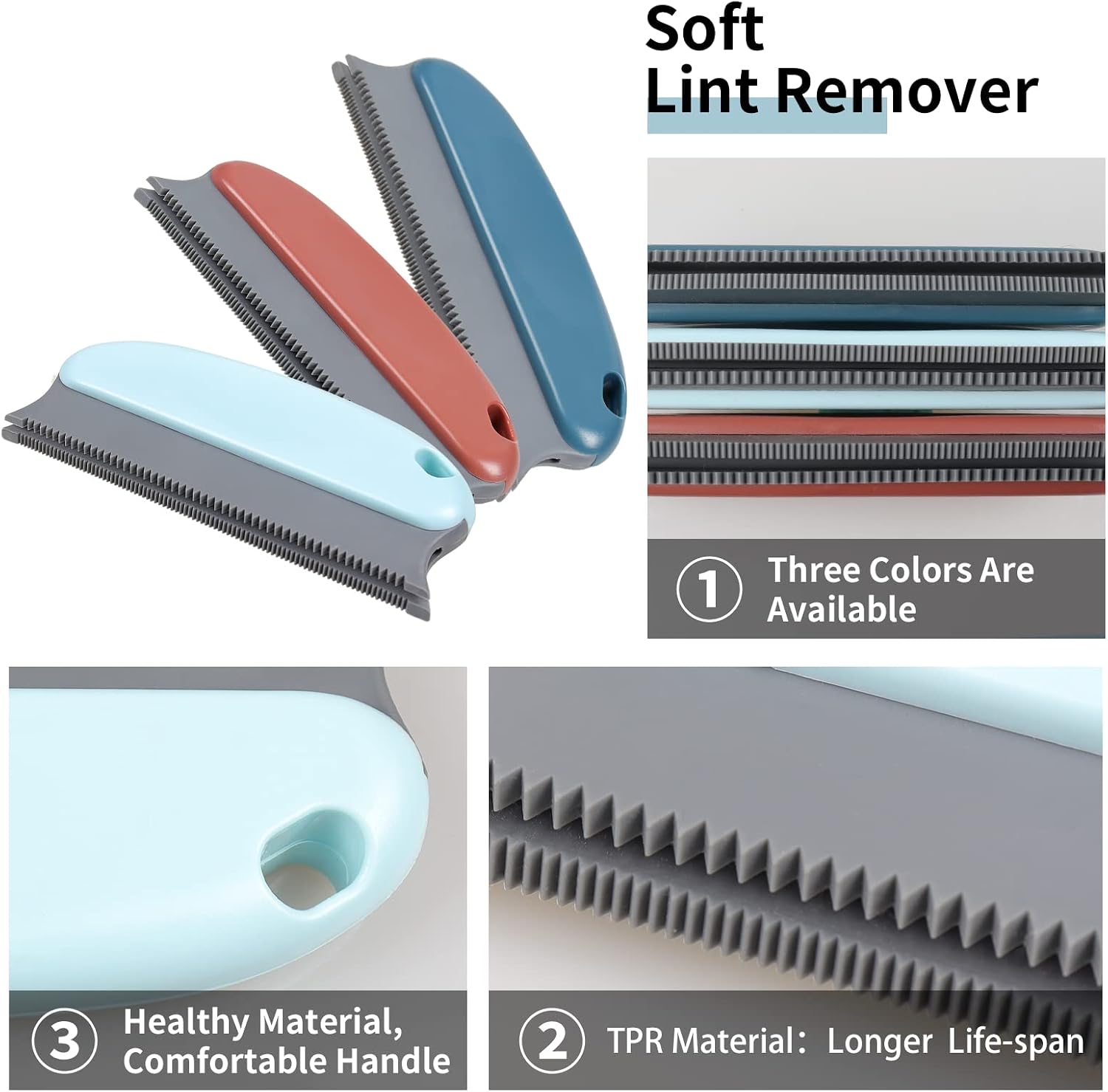BPIMJY 3 Pack Uproot Lint Cleaner Pro ,Reusable Lint Remover Shaver &Non-Damaging Fabric Carpet Scraper,Pet Hair Remover for Couch, Carpet, Cat Tree -Clean Your Home All Pet Hair