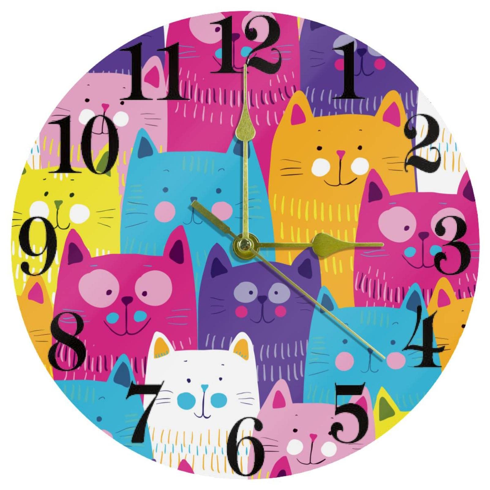 Horloge murale sans tic-tac chat résolvant les bruits de chambre