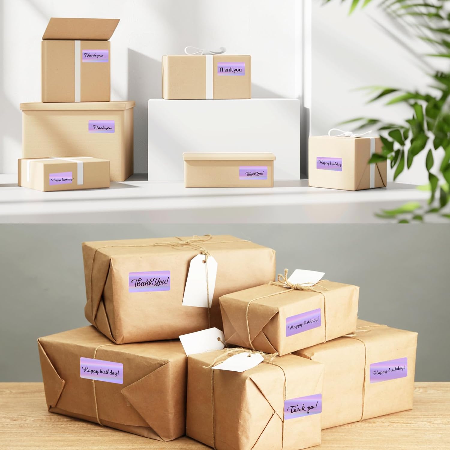 Direct Thermal Label 2x1 Inch- Barcode Labels- Holographic Thermal Sticker Labels for Address, Shipping, Compatible with Rollo Label Printer & MUNBYN& Zebra (300 Sheets/Purple) - Image 4