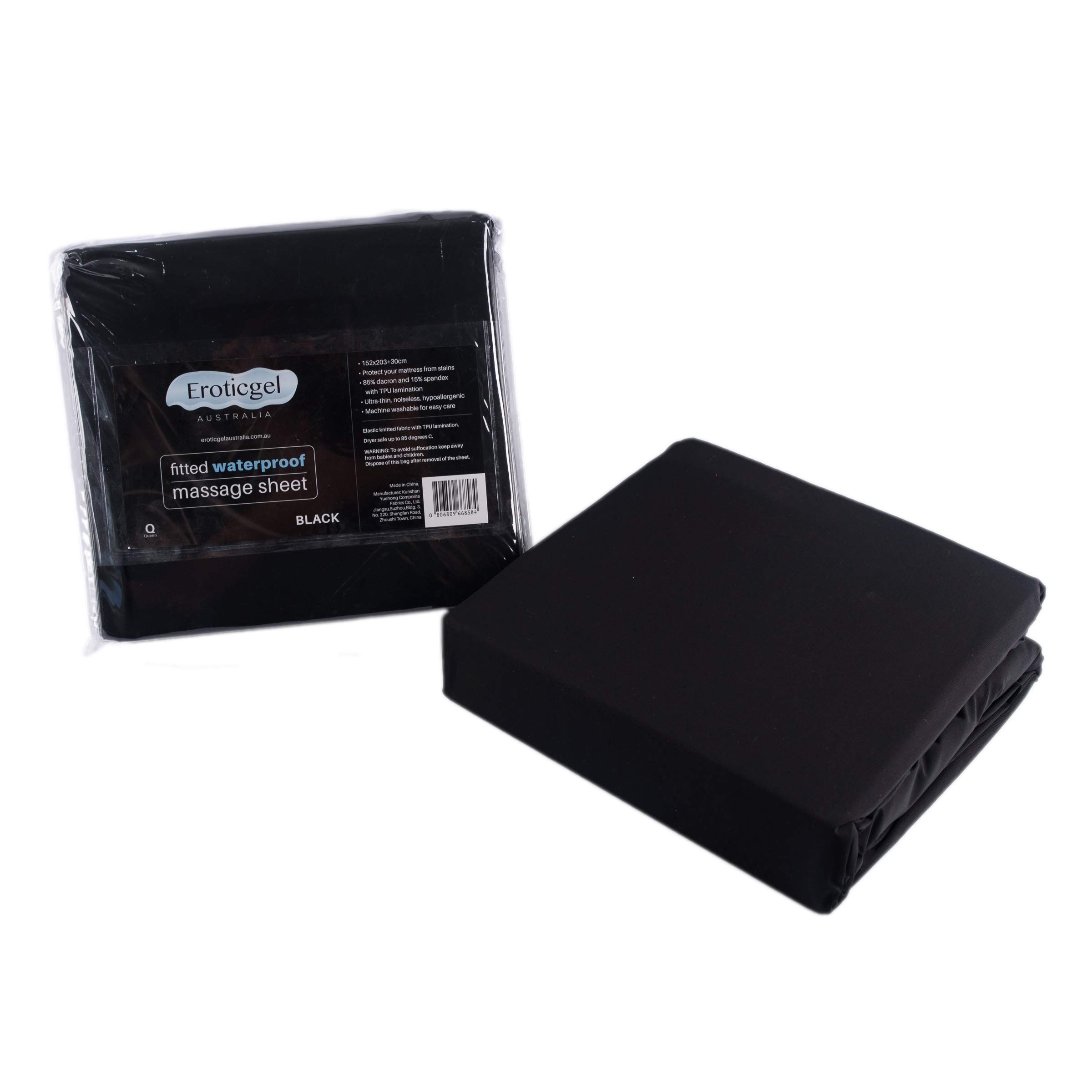 Drap De Lit Imperméable PVC Noir 220x200cm - Protection Matelas Étanche Anti-Huile - Idéal Massage & Jeux Intimes