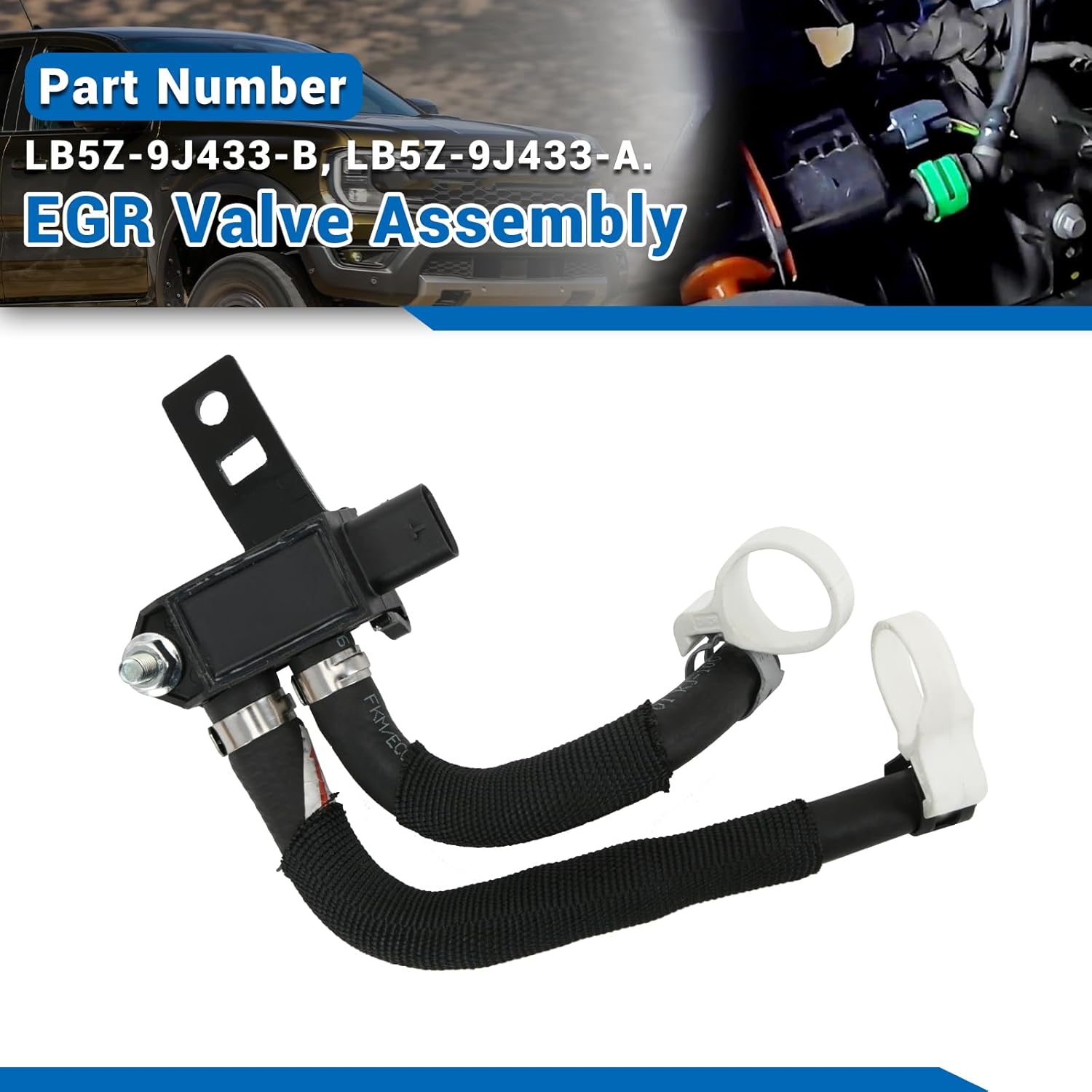 Exhaust Gas Recirculation Valve Vacuum Solenoid Assembly LB5Z-9J433-B for Ford Ranger 2019-2024 Bronco 2021-2024 Explorer 2020-2024 2.3L Ecoboost Replace LB5Z-9J433-A LB5E-9J433-AB AC