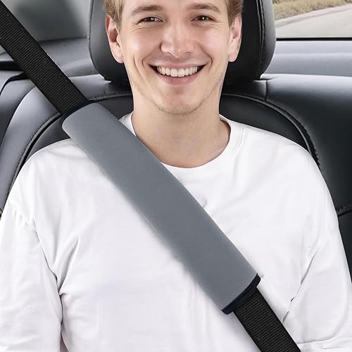 Car Seat Belt Cover, Waterproof Seatbelt Shoulder Pad, 15.5 inch Grey | Soft Seatbelt Strap Covers for Adults Kids Women & Men, Machine Washable