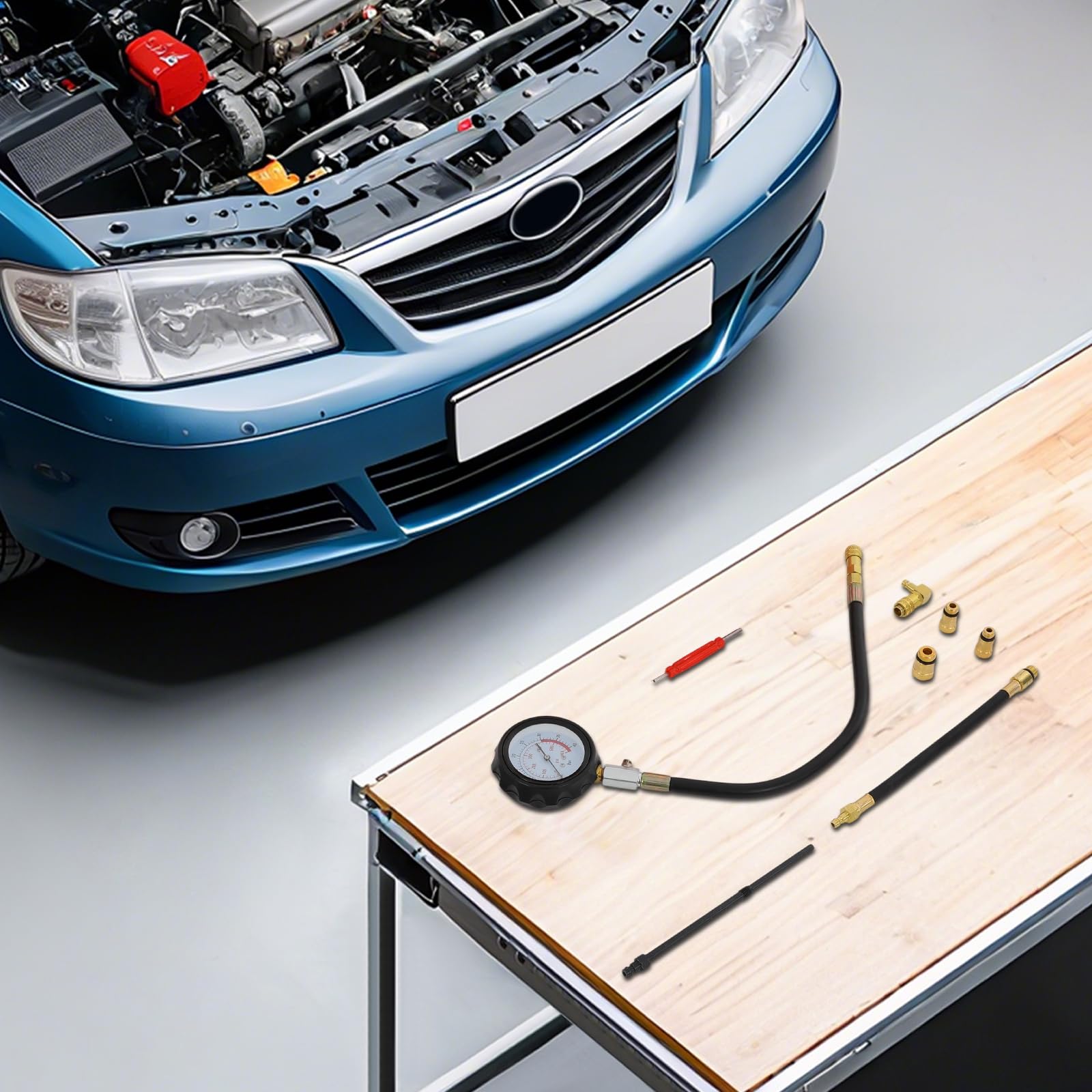 Tester di compressione per motori a benzina e diesel, 0-40 bar