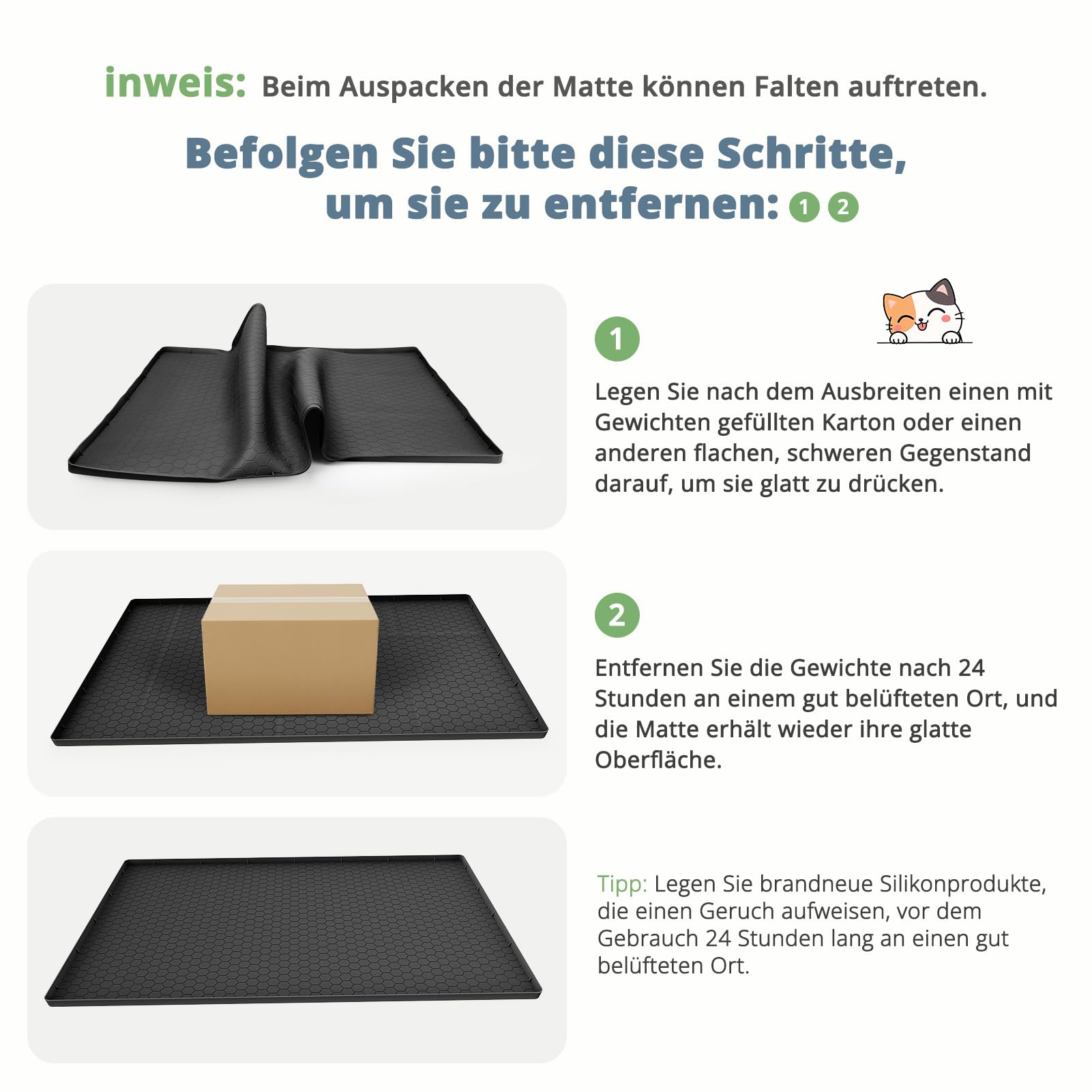Mata do kuwety, 86 x 56 cm – mata XXL, mata dla kotów, podkładka pod kuwetę dla kotów, podkładka o strukturze plastra miodu, wodoodporna, antypoślizgowa, łatwa do czyszczenia, bezzapachowa, idealna