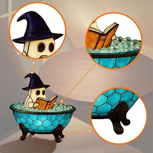 Miniatura 5 de Lámpara de baño de burbujas fantasmas, luz nocturna fantasma de Halloween, bonita luz LED que cambia de color, decoración de baño y lámpara
