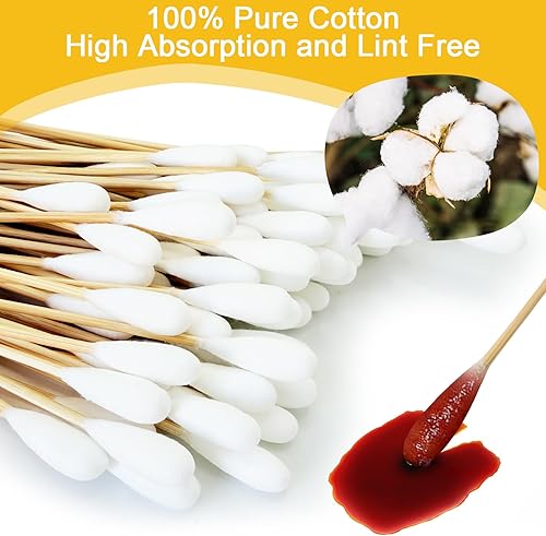 Miniatura 2 de Egaageoi Hisopos de orejas de 6 pulgadas para perros, 200 hisopos de algodón grandes para orejas de perro, limpieza suave, puntas extra absorbentes,