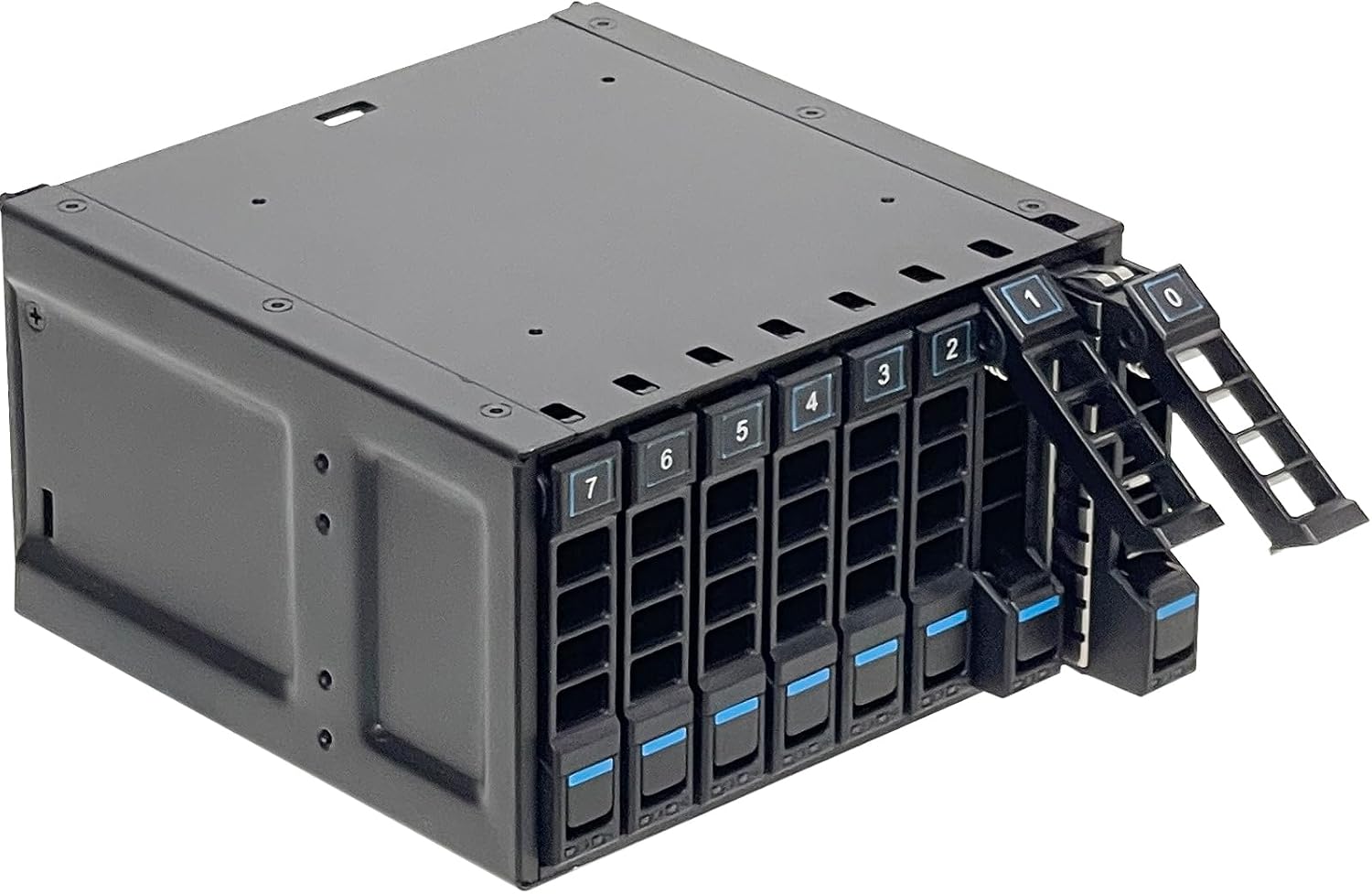 Generic ZhenLoong 2.5-inch 8 Bay NVMe U.2 SSD Hard Drive Disk HDD Hot-swap Module Cage with 32Gb Backplane SFF8654 X8 Interface/Installation of 2 Optical Drive Positions.