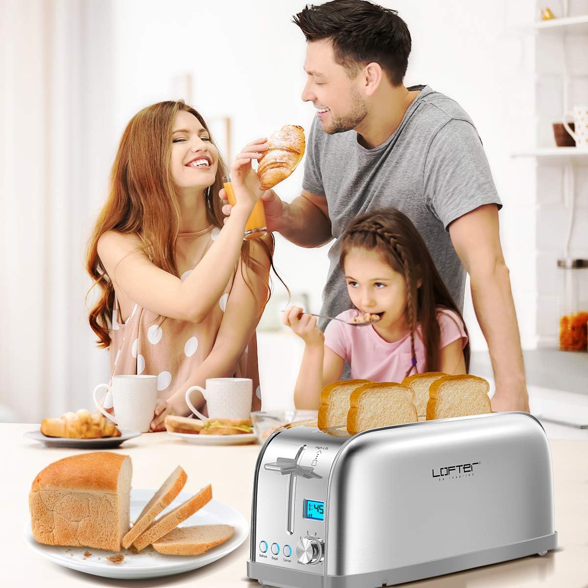 Bеѕt Dеаl 4 Slice Toaster, Long Slot Toasters Best Rated Prime, Stainless Steel Bagel Toasters with LCD Display, 7 Bread Settings, Bagel/Defrost/Reheat/Cancel, 1.6 Wide Slots, Removable Crumb Tray, 1500W Crаzу Dеаlѕ 4 Slice Toaster, Long Slot Toasters Best Rated Prime, Stainless Steel Bagel Toasters with LCD Display, 7 Bread Settings, Bagel/Defrost/Reheat/Cancel, 1.6 Wide Slots, Removable Crumb Tray, 1500W