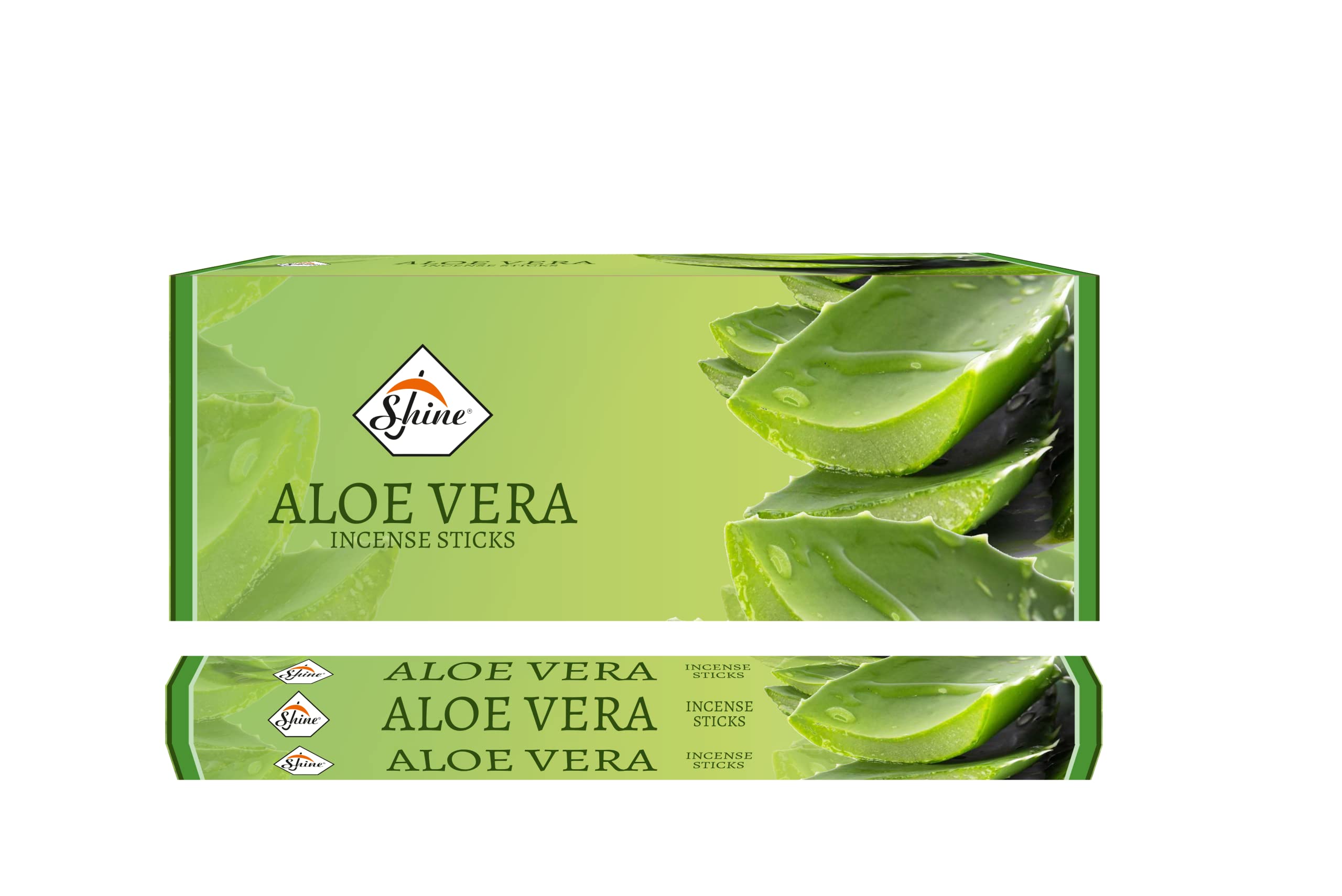 SHINEIncense Sticks Mood Sticks, Assorted Scents, Set of 6 boxes (20 in each box, 120 in total) Premium Flavours, Traditional Ayurveda, Meditation, Aromatherapy, Spa, Decorative Sticks (Aloe Vera)