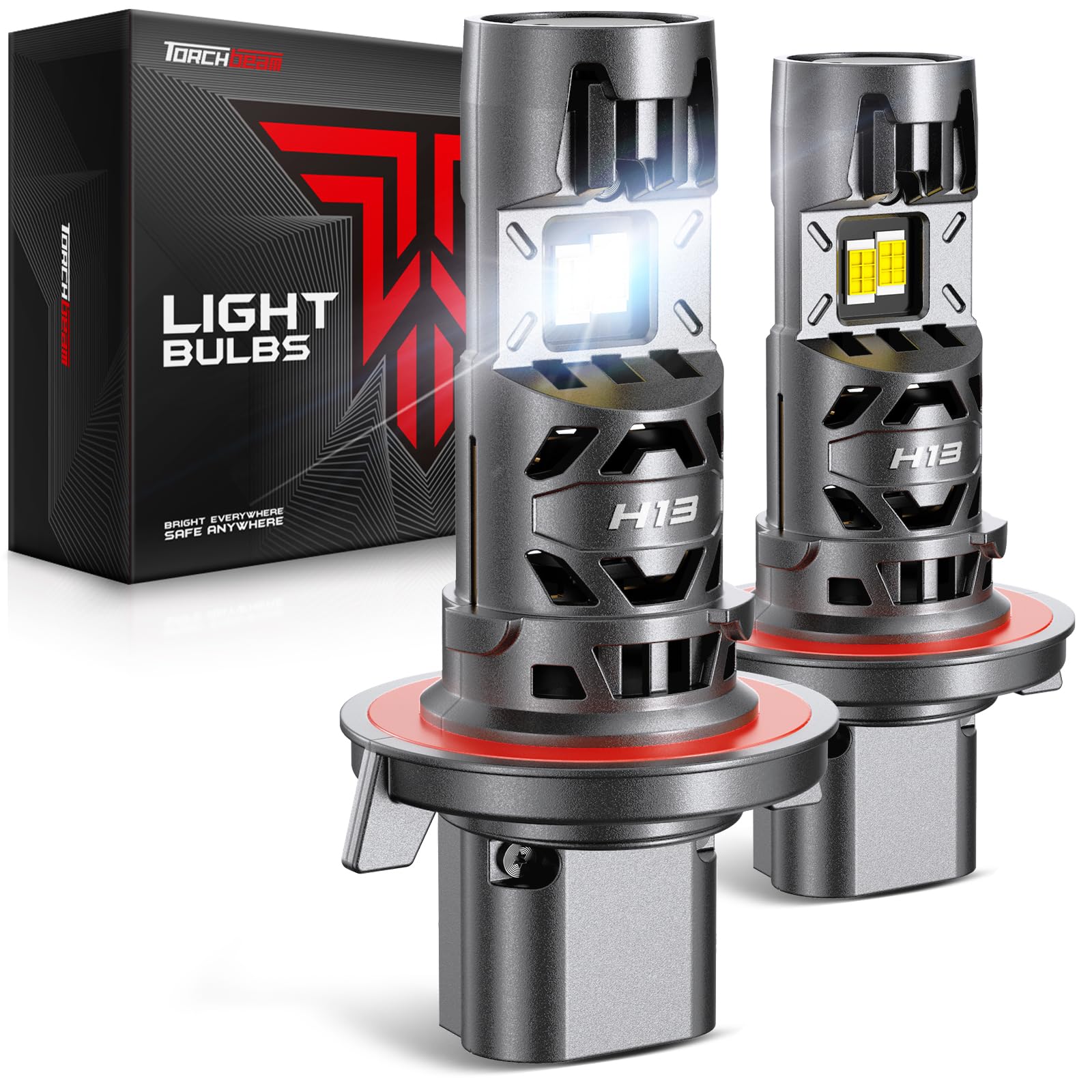 Torchbeam H13 82000LM Bulb, 2026 Release 6500K Cool White, 12X Brightness, Plug-N-Play, Pack of 2