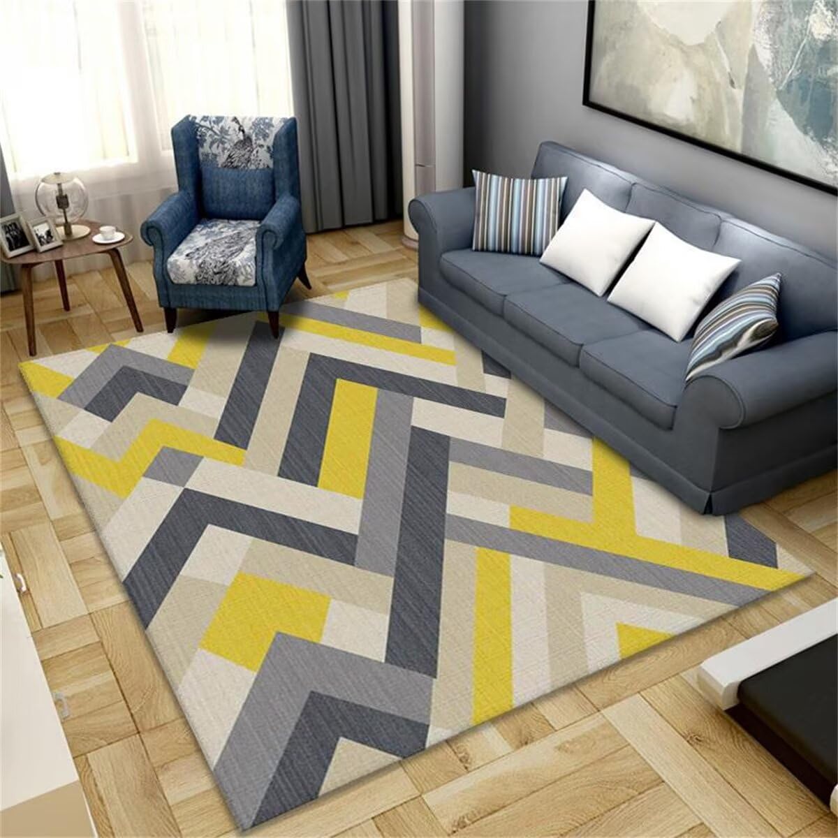 Tapis de salon antidérapant et facile à entretenir pour couloir