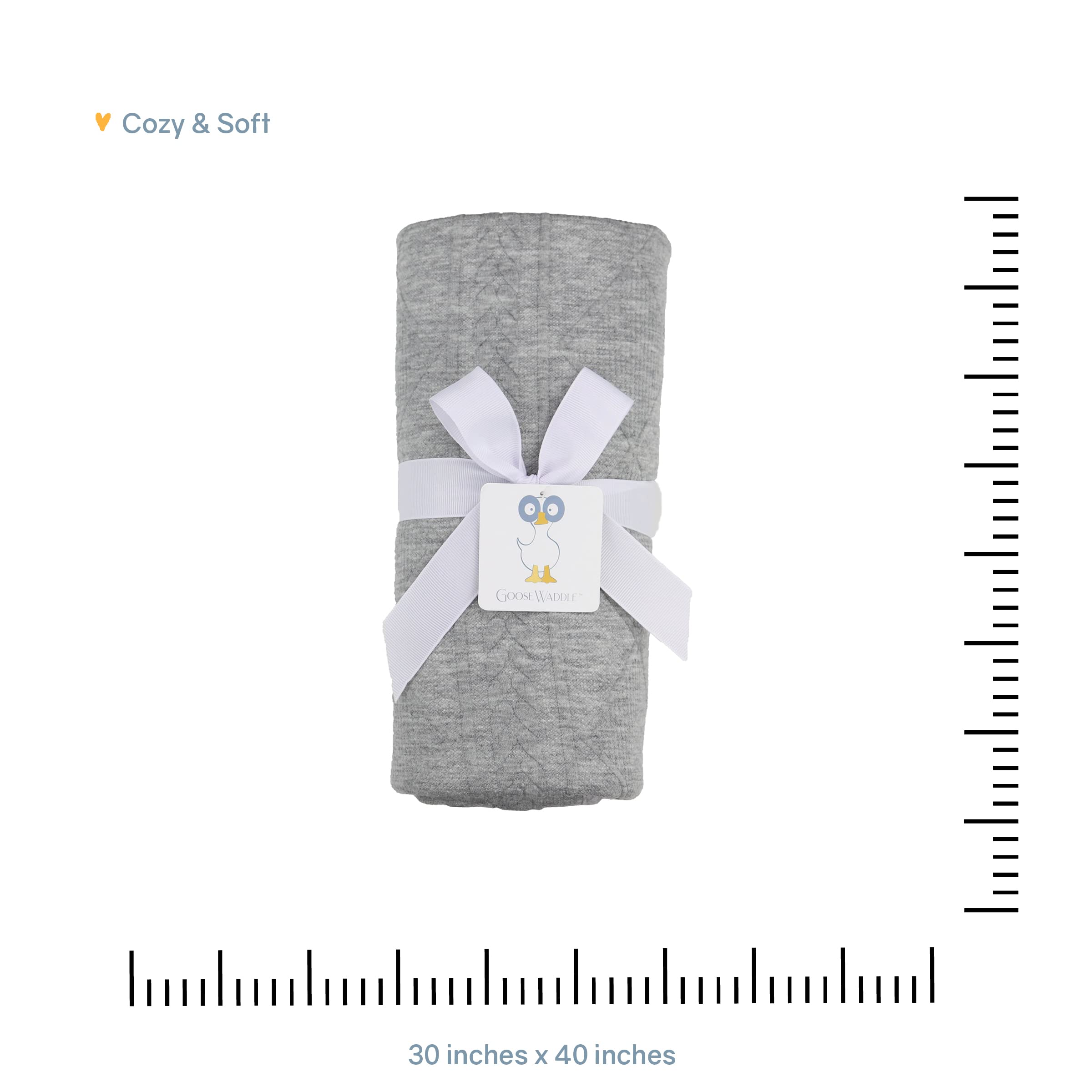GooseWaddle Lussuosa coperta per neonati lavorata a maglia (76,2 x 101,6 cm), comfort premium in tessuti ultra morbidi che diventano più morbidi con l'uso, perfetta per qualsiasi asilo nido, lavabile